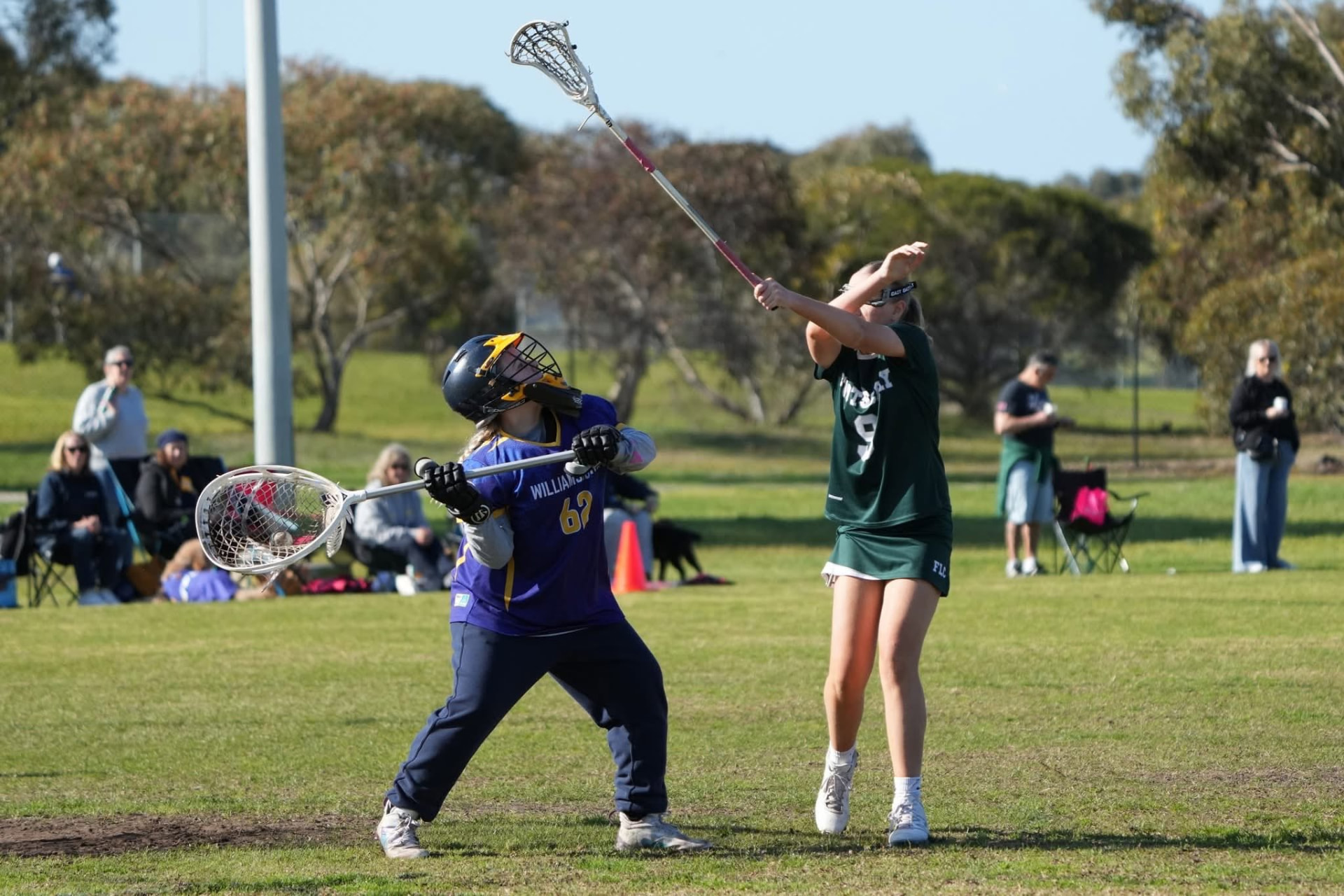 Ivy Merritt in goal during a club game.