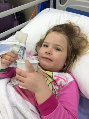 Ivy during hospital treatment in 2016.