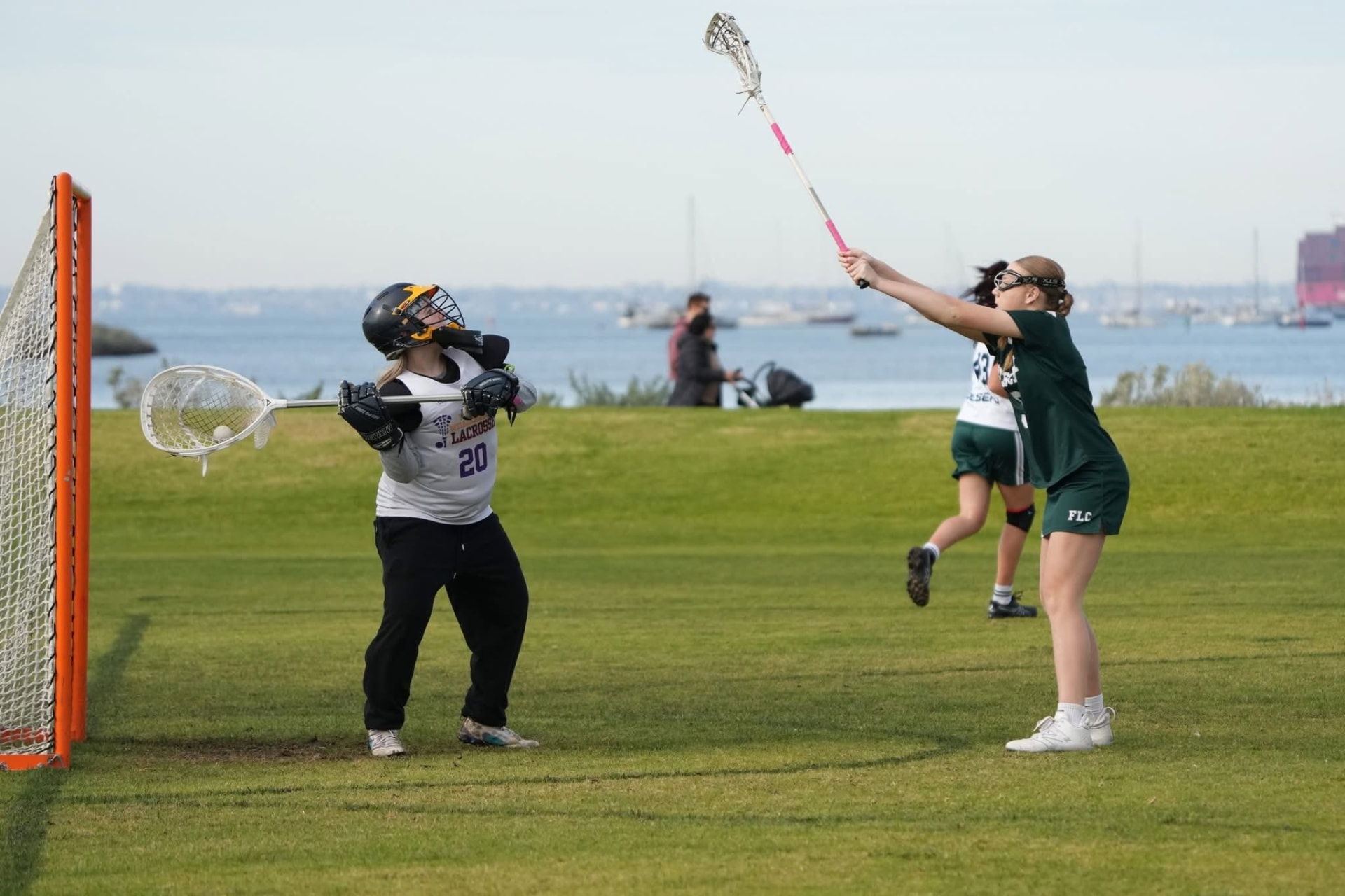 Ivy Merritt clearing the ball in 2025.