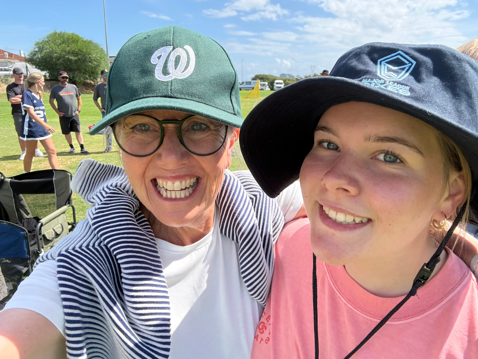 Ivy Merritt and her mum at the Williamstown Women's Lacrosse Club.